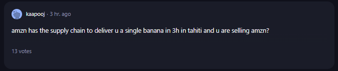 A comment on r/WallStreetBets subreddit. 