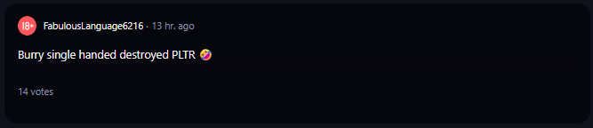 A comment on r/WallStreetBets subreddit. 