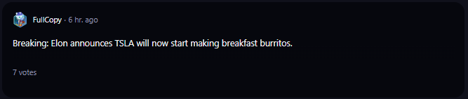 A comment on r/WallStreetBets subreddit. 