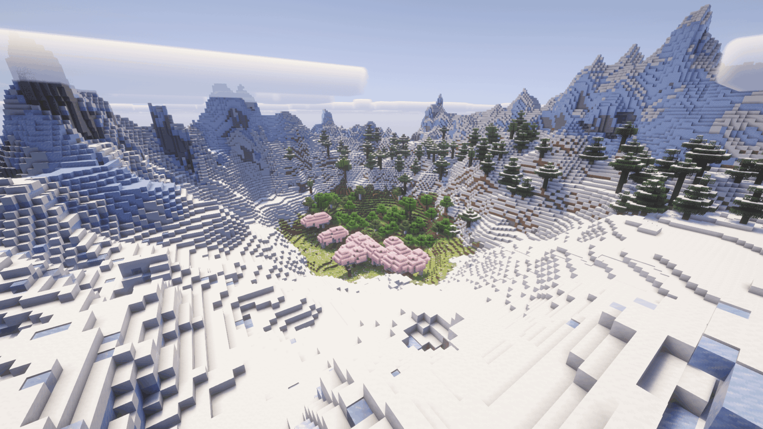 小さな樫と桜の森を囲む雪の山並みで見つけた、とても素敵な種