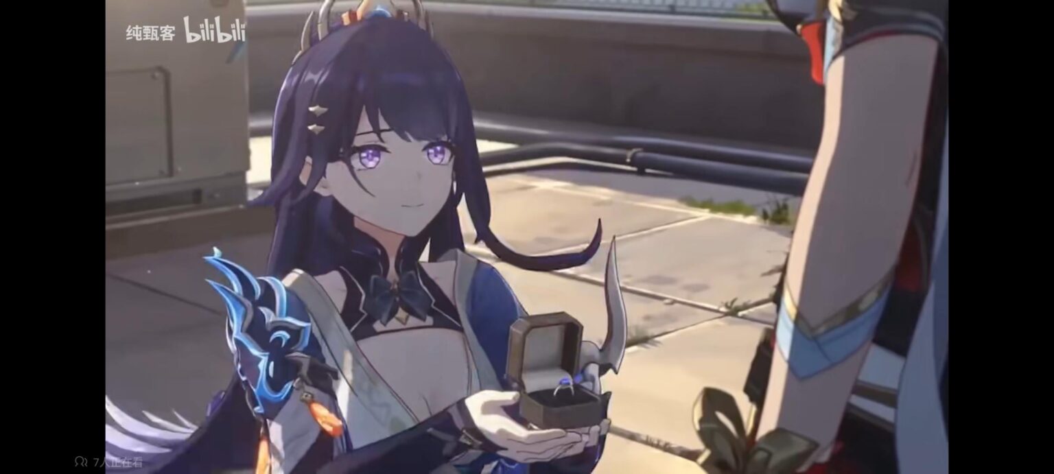 メイがキアナにプロポーズ (Bilibiliビデオの説明文)