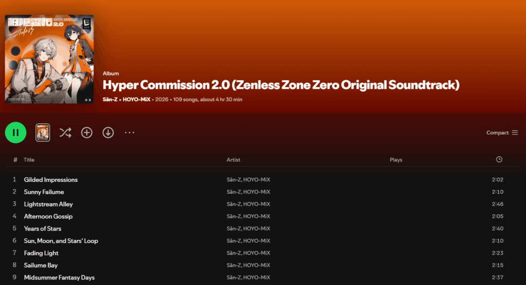 Vol. ZZZ OST の 2 がストリーミング サービスで静かにリリースされ、英語のタイトルになりました