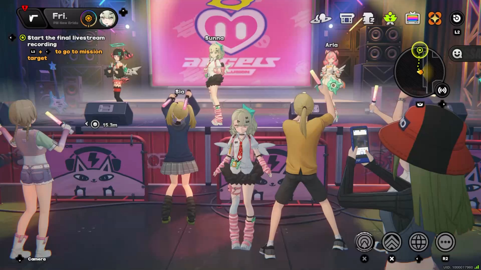 スンナのアイドルとステージ上の女の子たちを同期させることができました