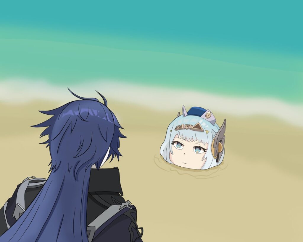 友達の写真を参考にイネファを描きました