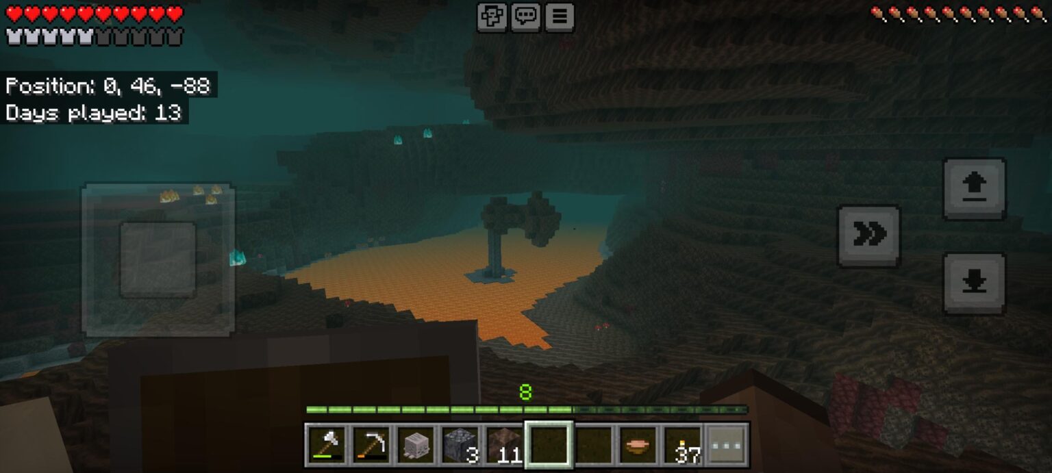 Peacefulでネザーを探索中に非常に怪しい「浮遊島」を発見。それとも……？ [Seed: 1853834427227604813]