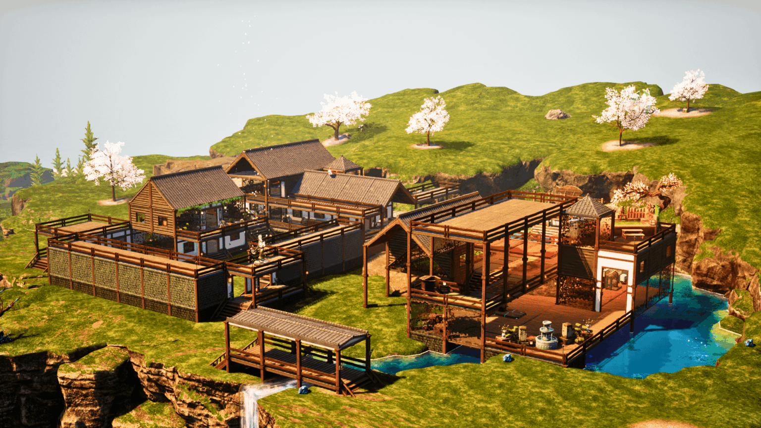 日本の滝の別荘 🌸