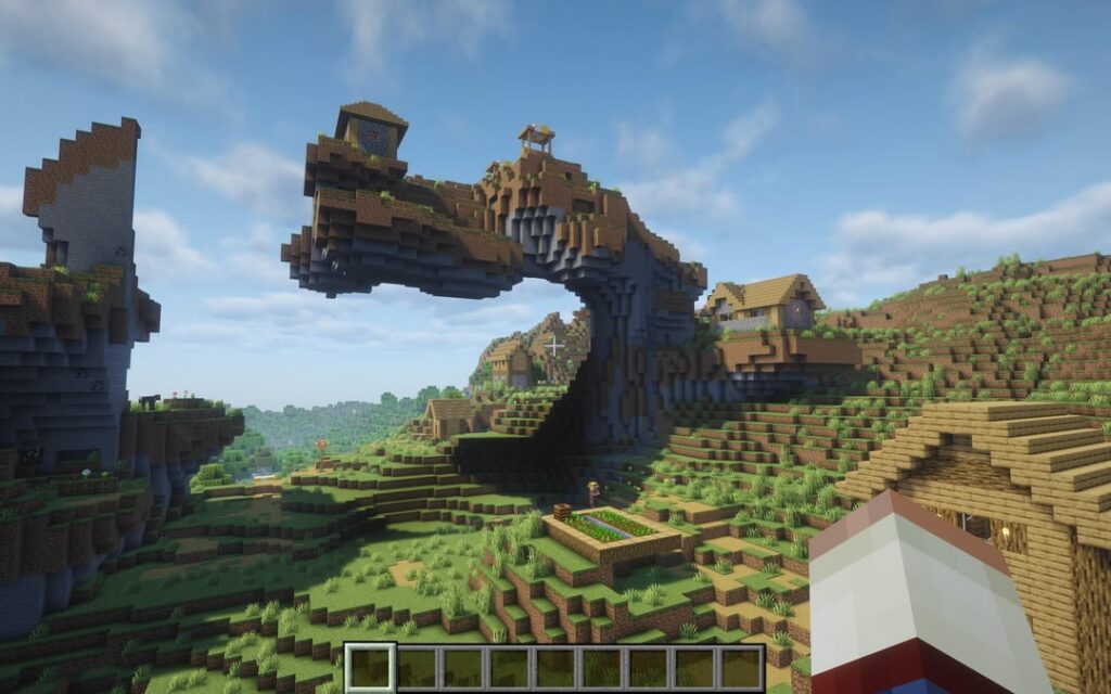 スポーンの隣にある涼しい張り出した村