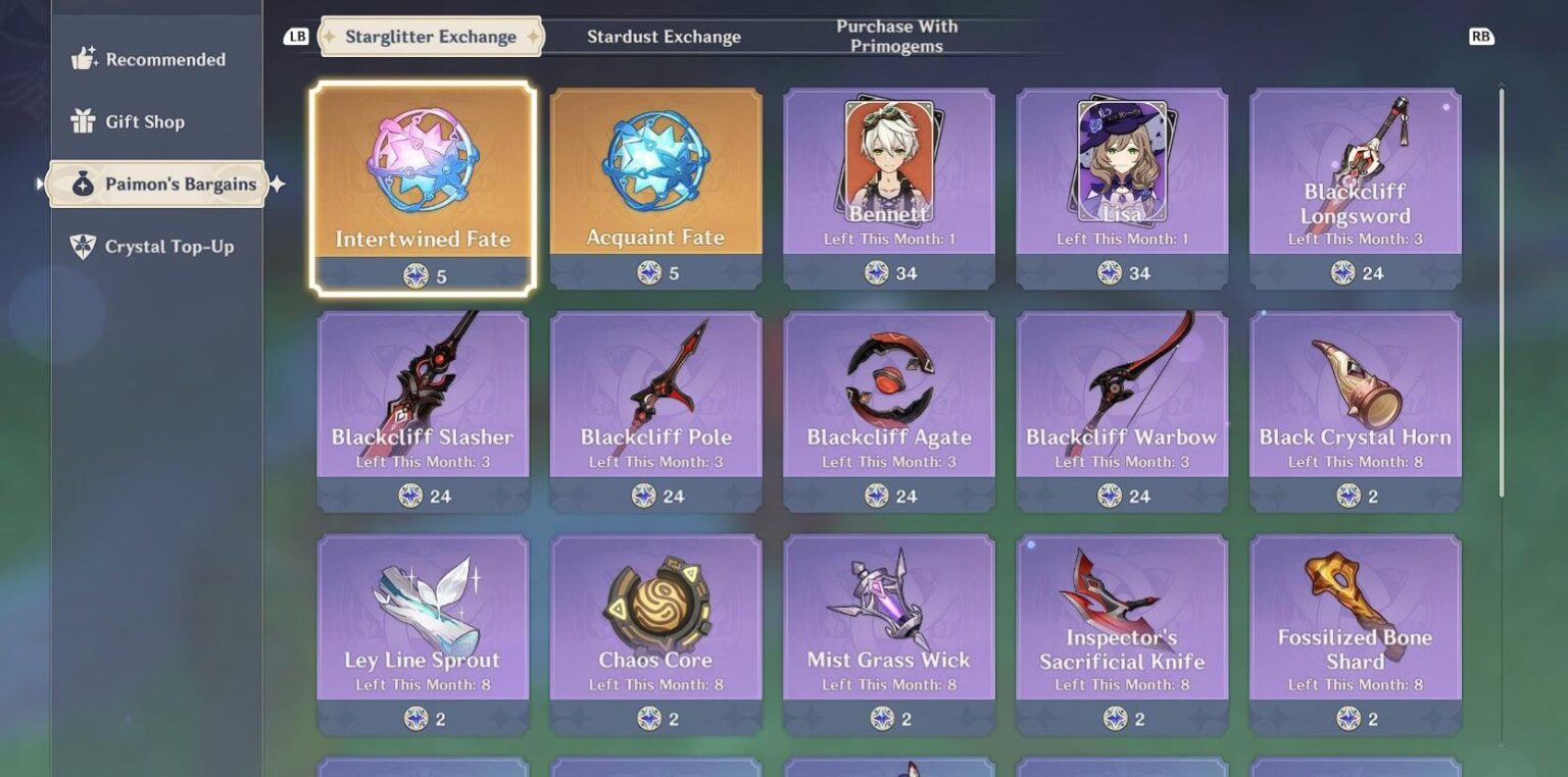 原神はショップに星4をもっと増やすべきだと思う