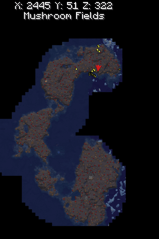 海洋記念碑と氷のスパイクがある巨大なキノコ島