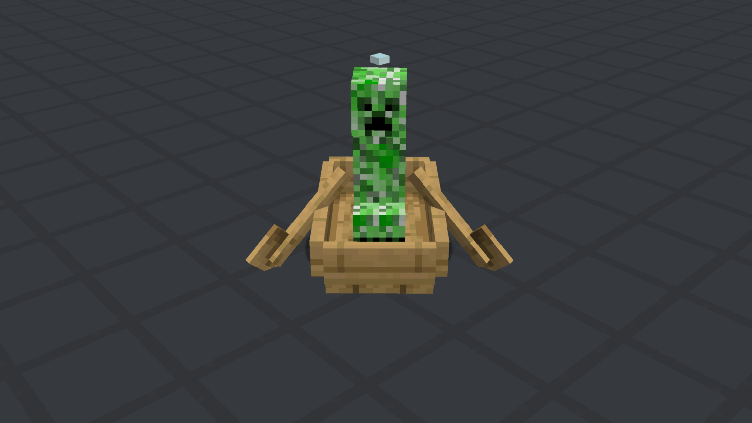 クリーパーの頭の中心にブロックを置くだけで、クリーパーの爆発を完全に無効にすることができます。