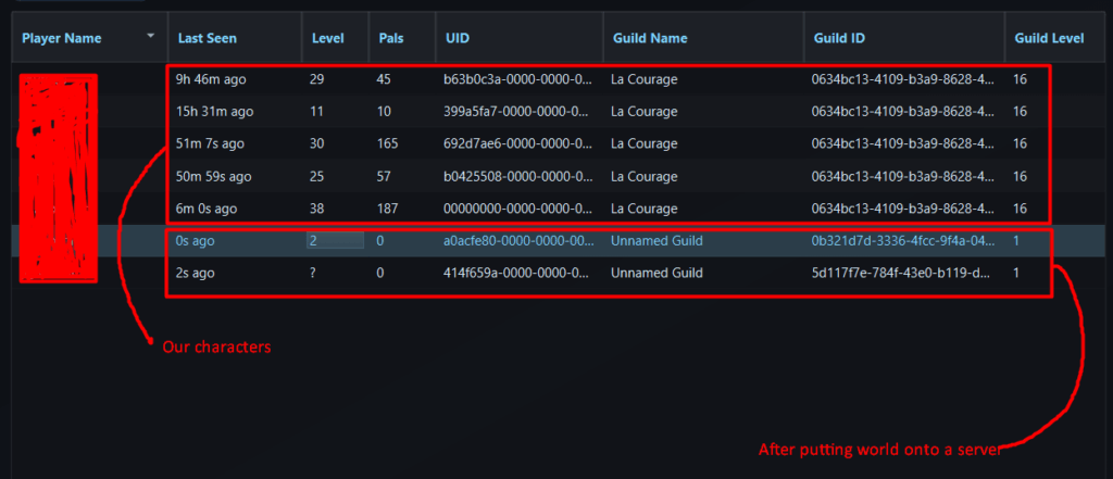 ついにホストワールド (ゲームパス) を専用サーバーに取得することができました。誰もが新しいキャラクターを作成する必要があります。