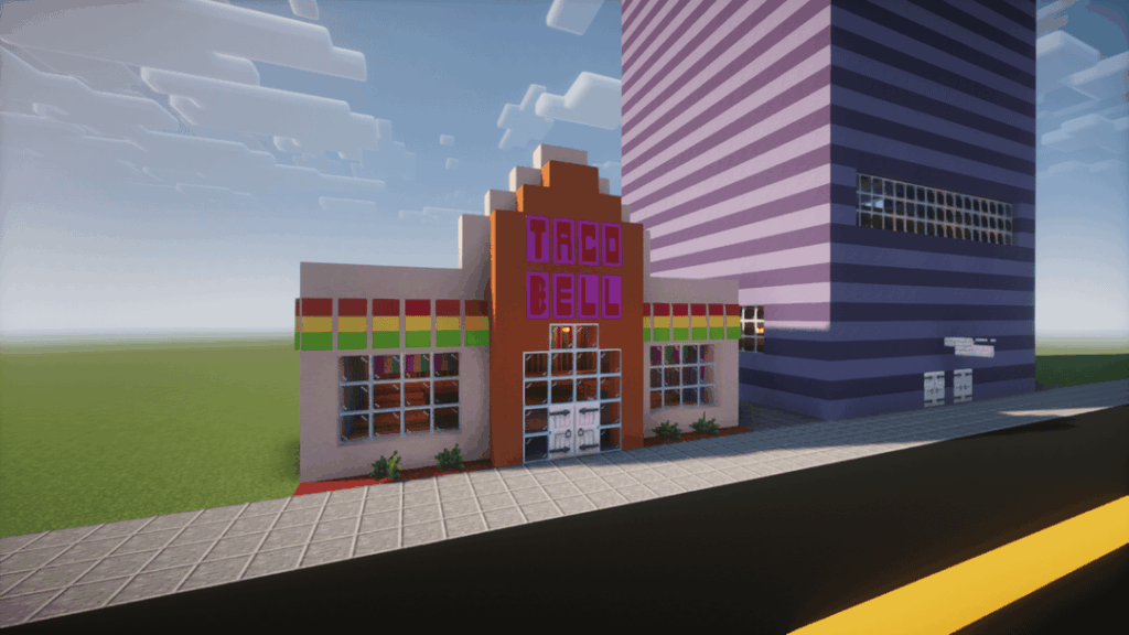 マインクラフトでタコベルを作りました。提案を受け付けます