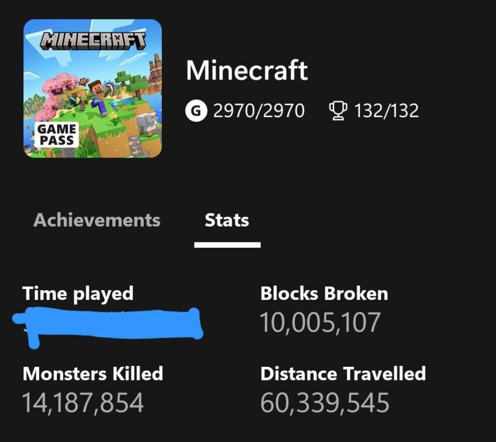 このアカウントを約12年間使い続けてついに壊れたブロックが1,000万個に達しました