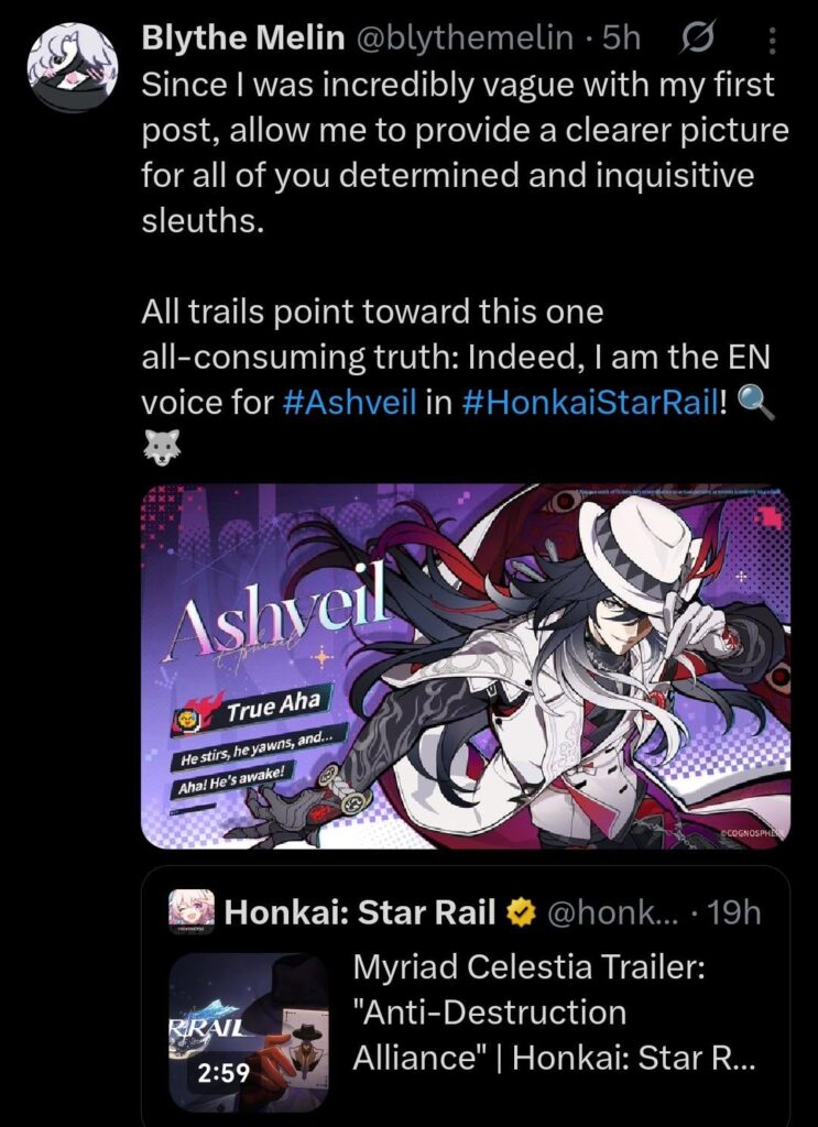 これと予告編の間で、アシュヴェイルが完全に探偵であることがよくわかります