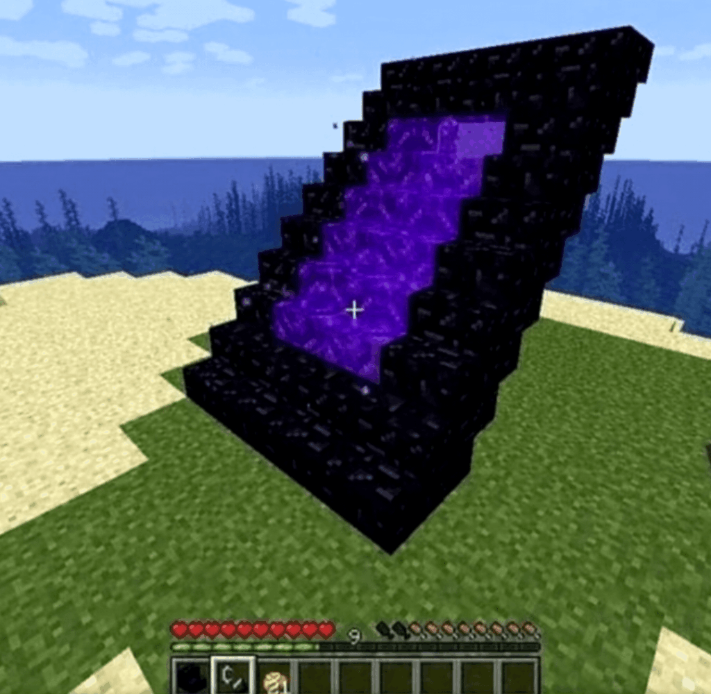 今日は初めてのネザーポータルを作りました！