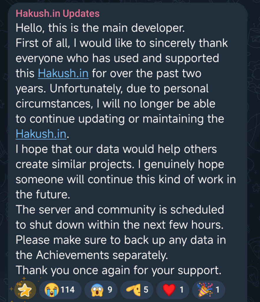 hakush.in は今後メンテナンスされません