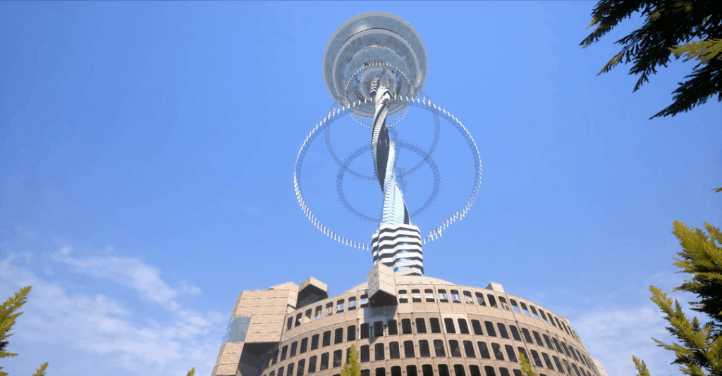 243 レベル、20 万ピース、MOD なし — パルワールドにある東京スカイツリー風のメガタワー