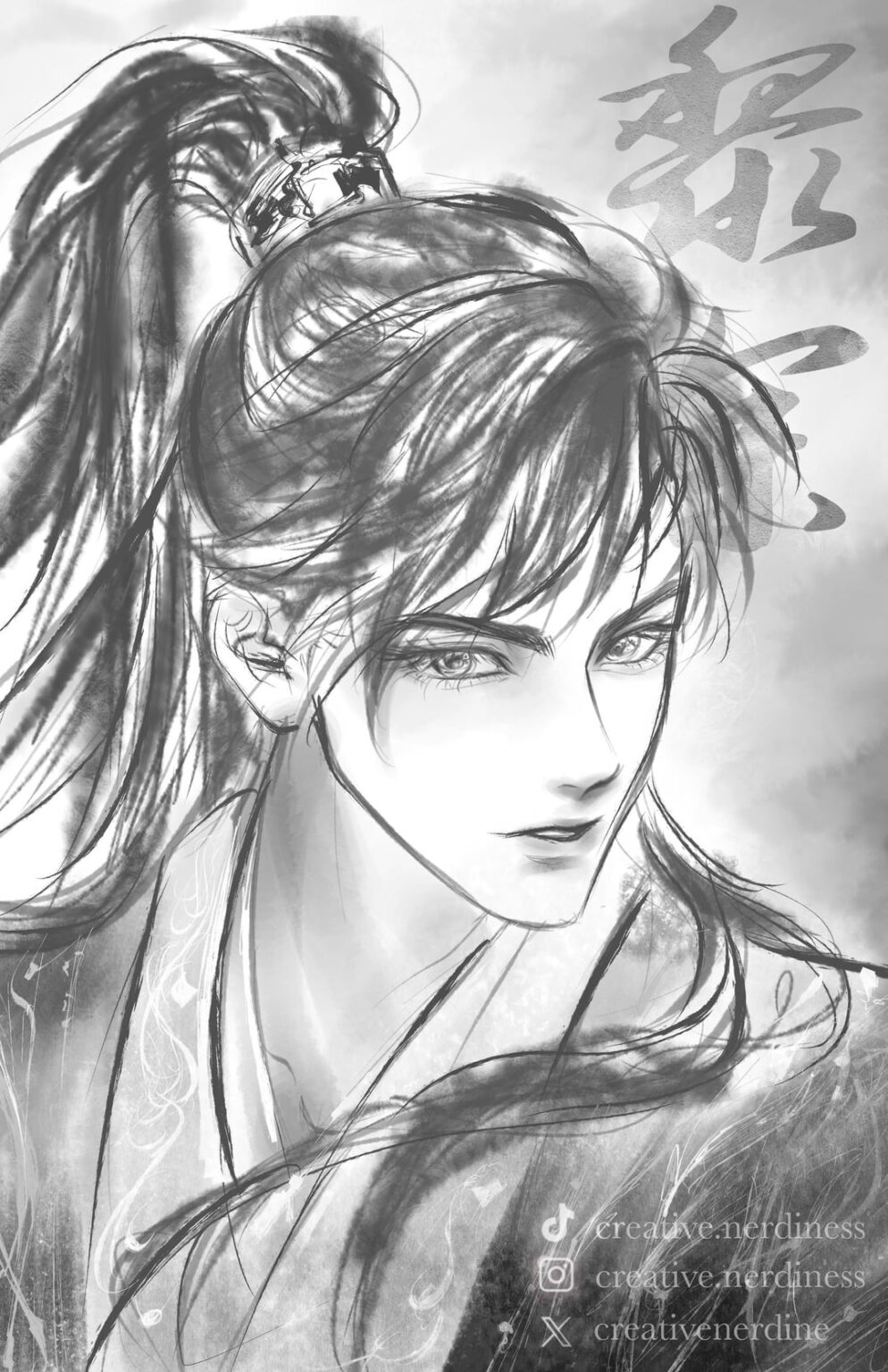 LaDsのメンたちを水墨画風に描いてみました〜