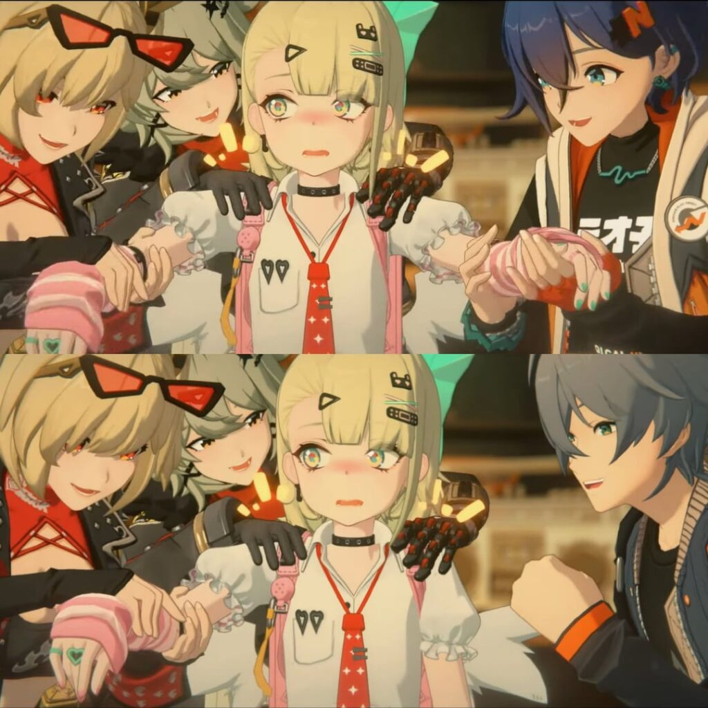 面白い事実: ベルは女性キャラクターによく触れますが、ワイズは触れません。これはワイズが礼儀正しい男であることを示しています