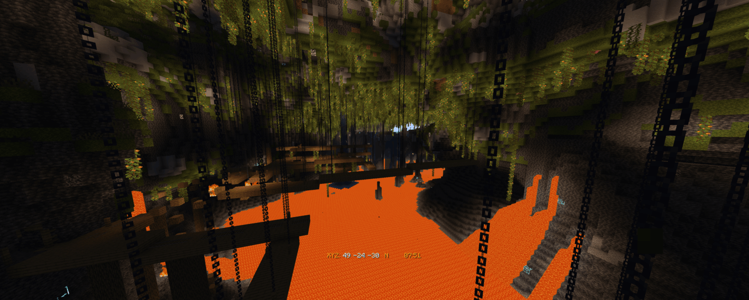 巨大な洞窟の下にある森の島。