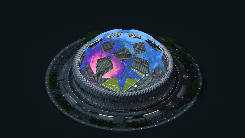 新しいUEFA「キック・オブ・ライト」アルティメットステージをMinecraftで再現してみました