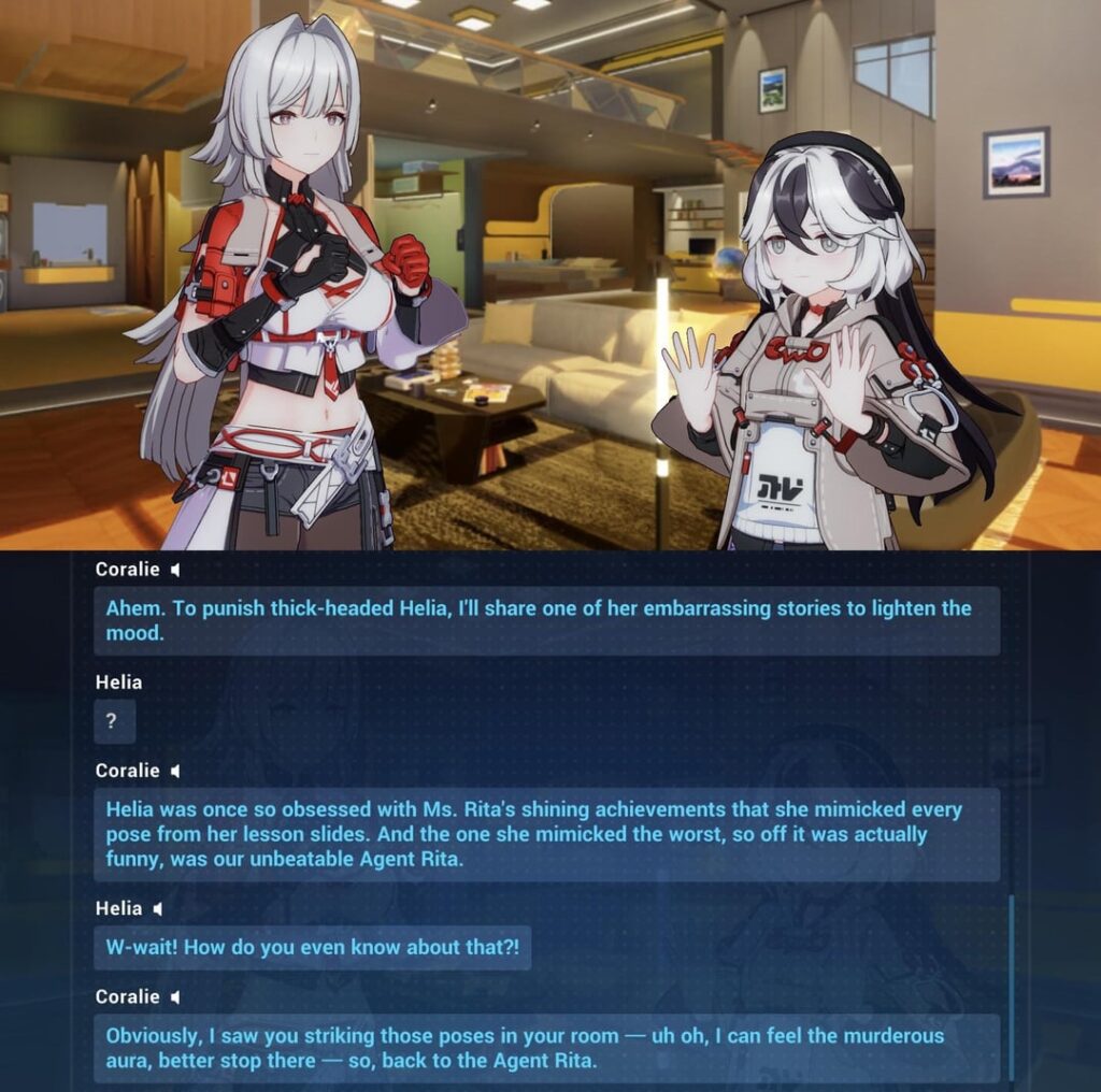 ヘリアはデュランダルを崇拝しているだけでなく、リタのポーズも真似していますね