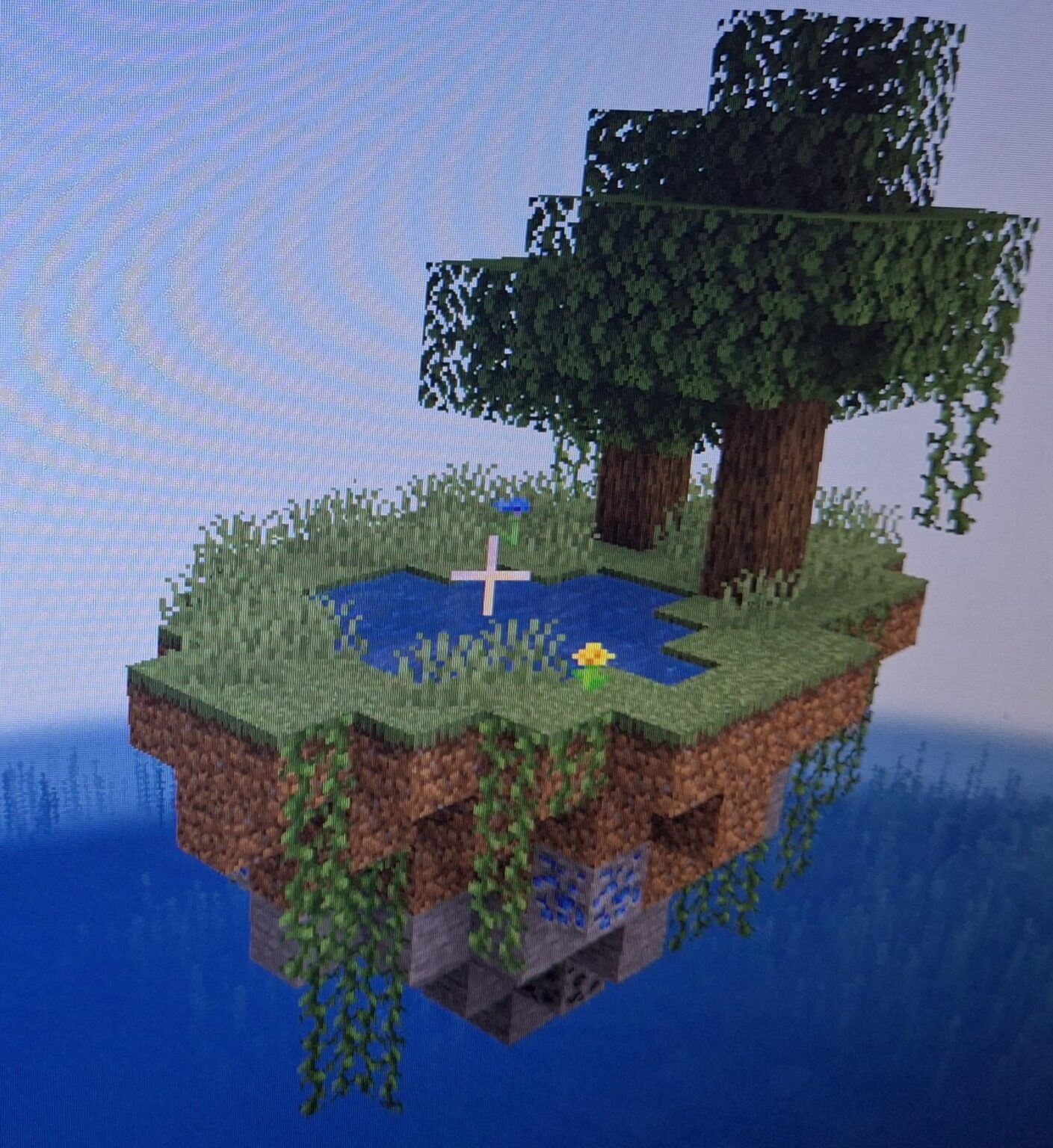 すごい島を見つけました。まるでラピスが飛んでいるような形です。スカイブロックのように薄いです。スポーンの前なので、少し行かなければなりません。バージョン 1.19.2 のシードは..「1」は本当に素晴らしいです