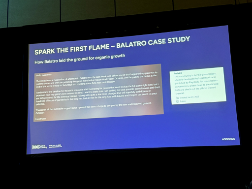 画像ギャラリー No.007のサムネイル画像 / 小さなスタジオの大ヒットインディーゲーム「Balatro」は，どうやって自立的なコミュニティを育てたのか。DiscordとReddit運営の実践［GDC 2026］