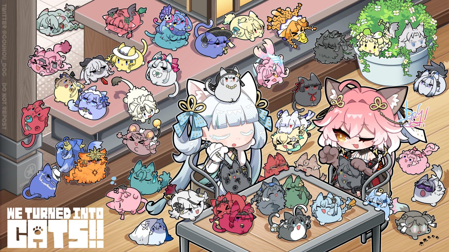 キャッツに変身しました！ {Twitter の @gouhou_dog によるアート}