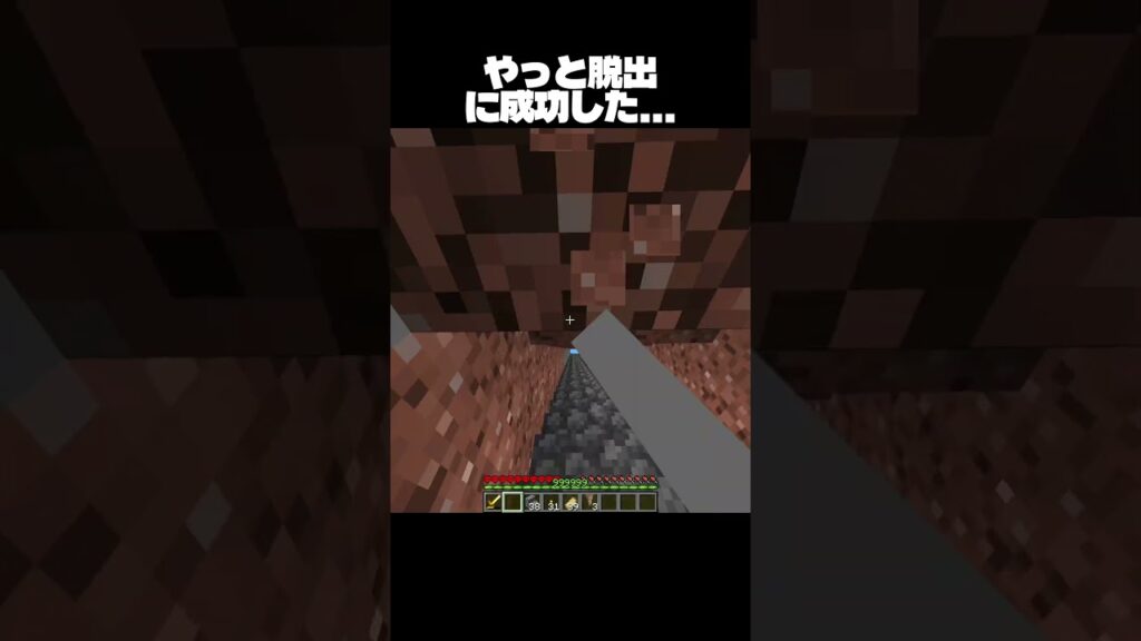 やっと脱出に成功した...  #minecraft #マインクラフト #shorts
