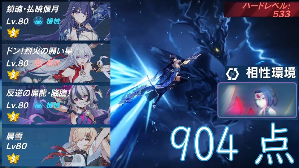 【崩壊3rd】超弦空間 紅蓮HL533 相性環境 黒軒轅 3904 解説付き