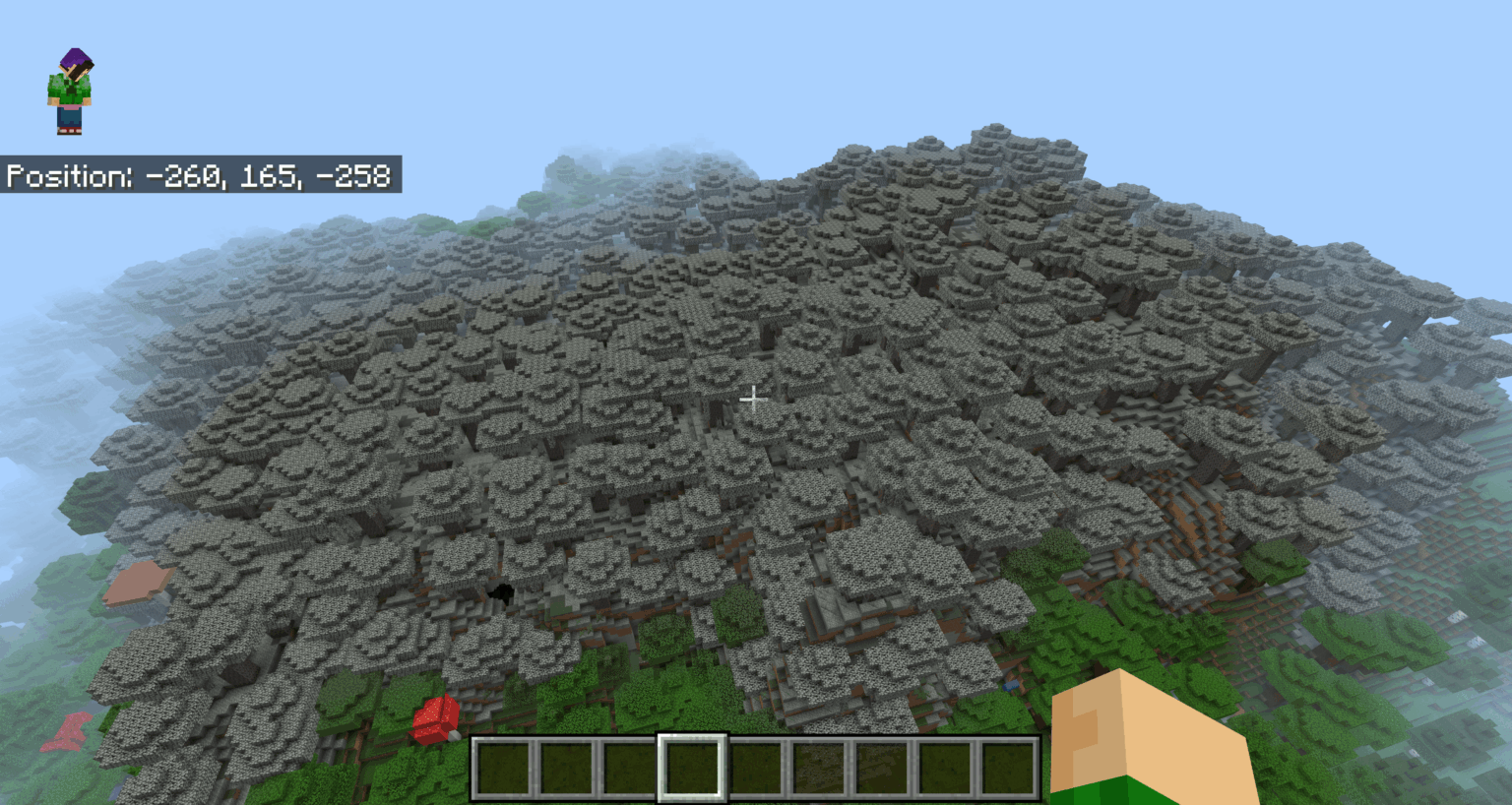 スポーンのすぐ隣にある巨大なペイルガーデンバイオーム！