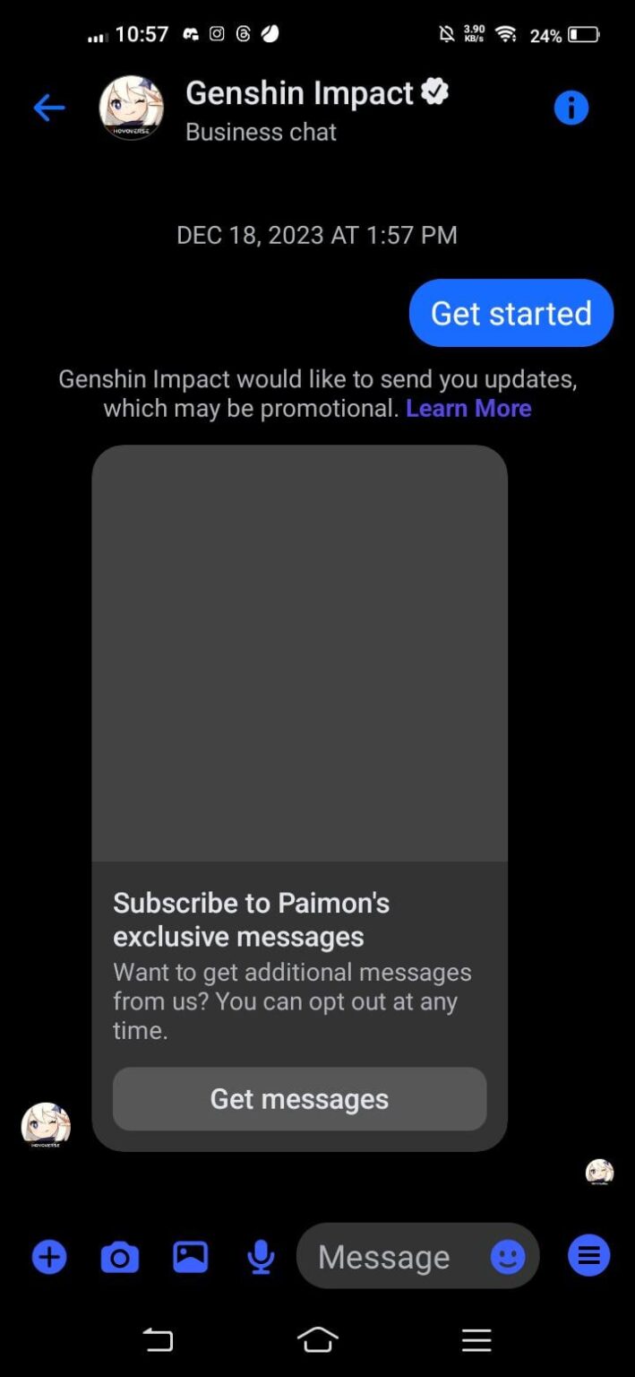 公式原神メッセンジャーをまだ使っている人はいますか、それとも何年も無視していますか？