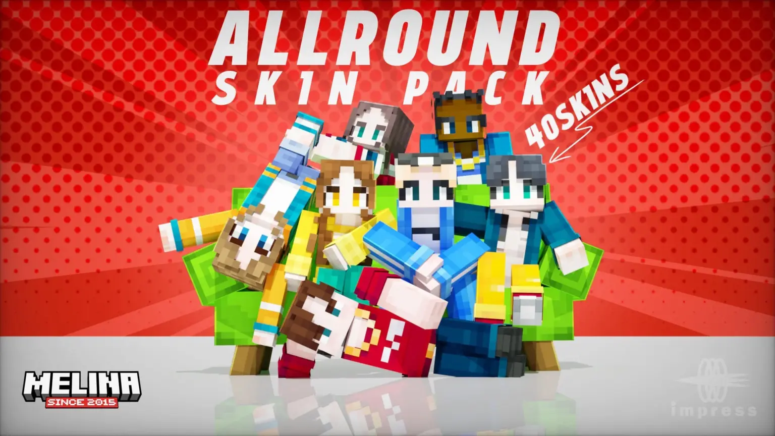 Minecraftオールラウンドスキンパックのキービジュアル