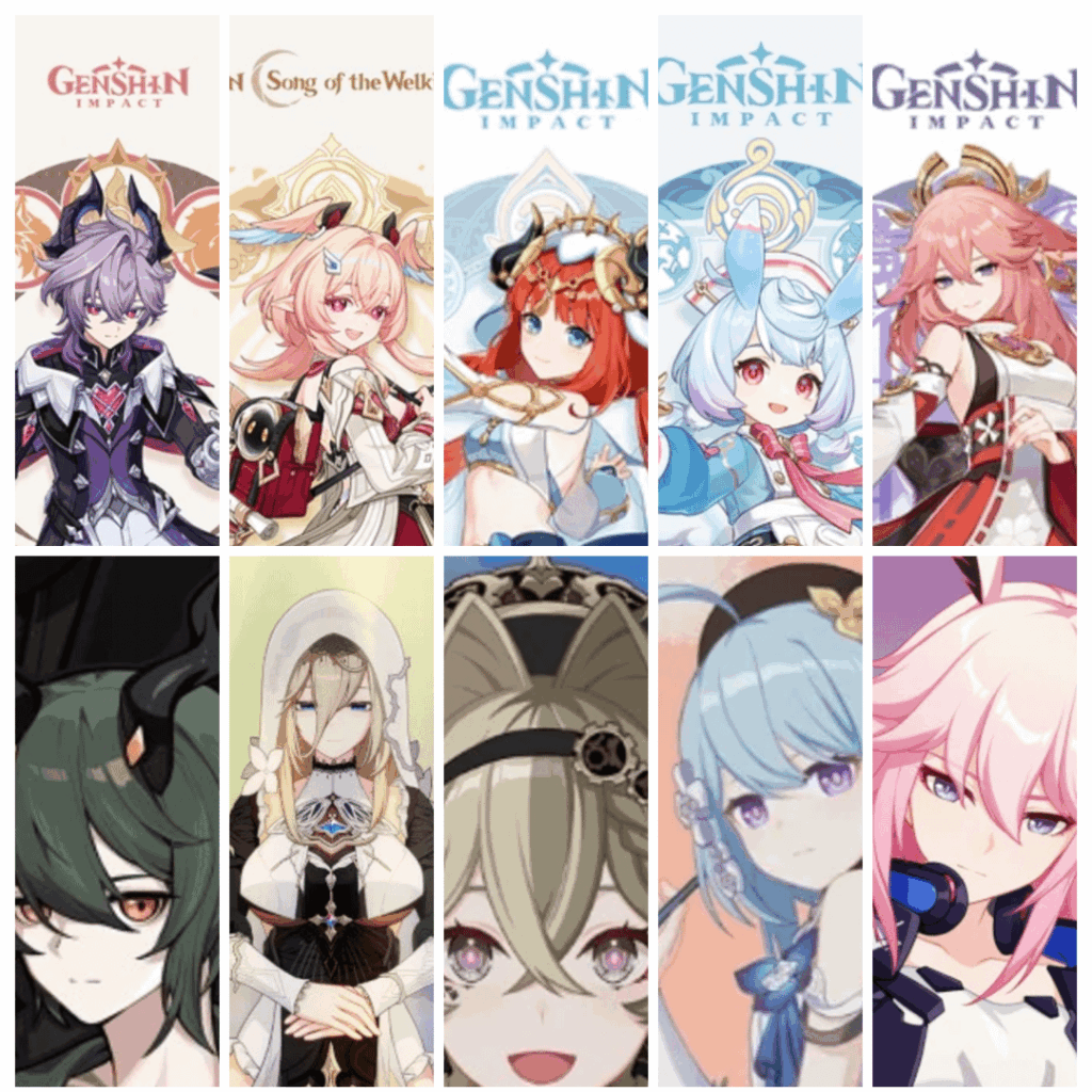 13 人のフレイムチェイサーのうち 5 人が原神に登場