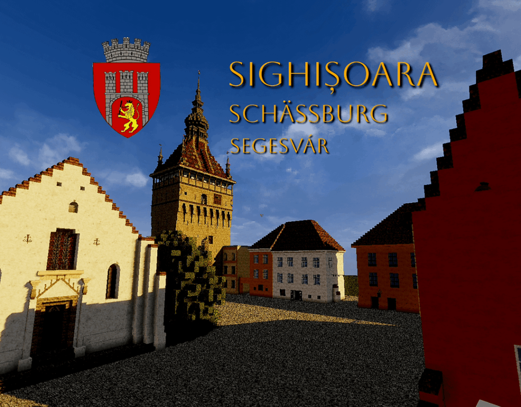 ルーマニアのトランシルヴァニアの中世の町、シギショアラを建設中です