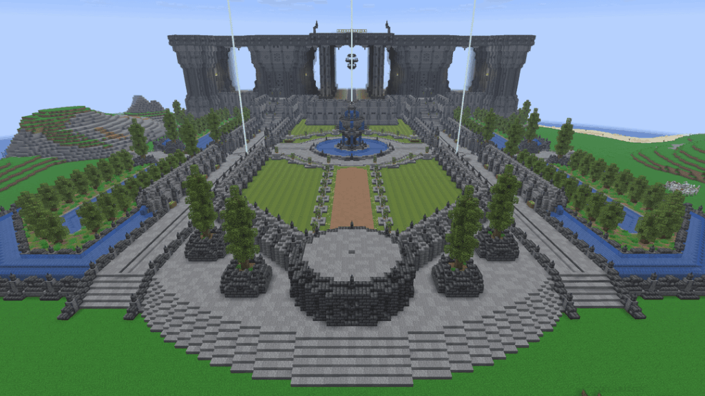 神殿の前庭の進歩