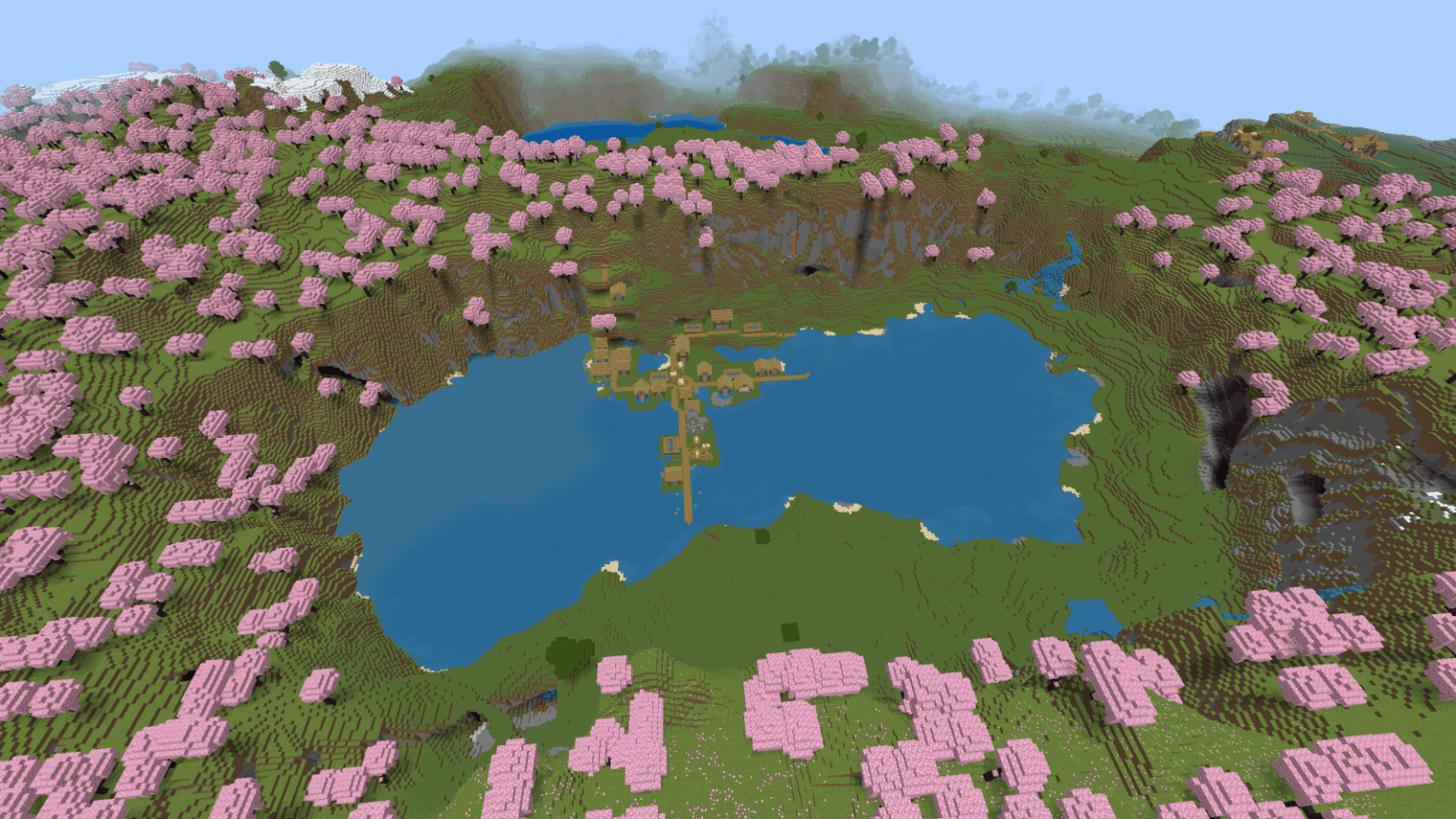 真ん中に村がある桜