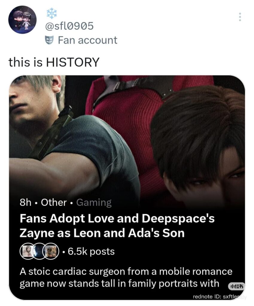 バイオハザードのファンがゼインを採用しました 😭