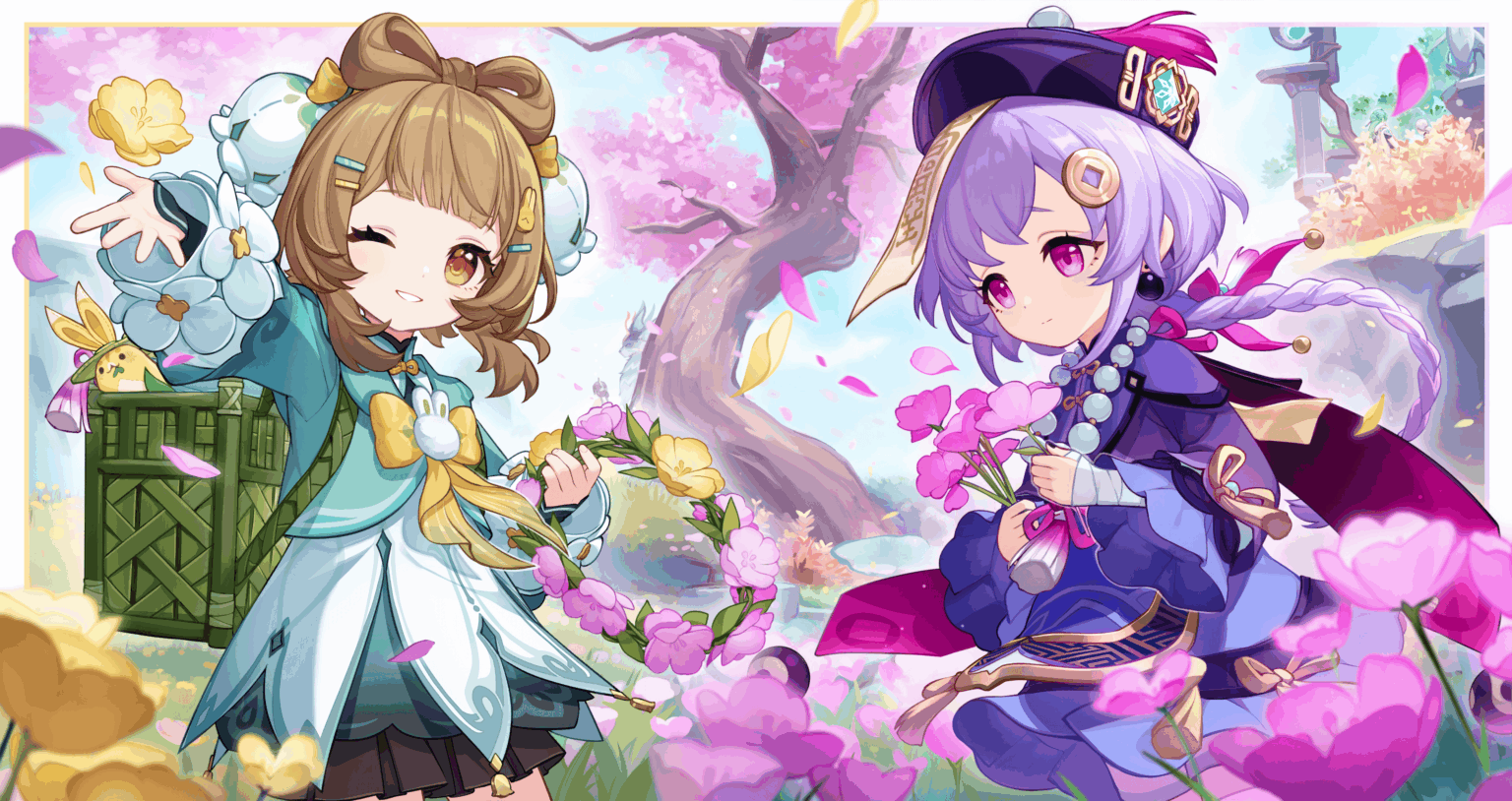 Qiqi と Yaoyao の誕生日アートの統合バージョン