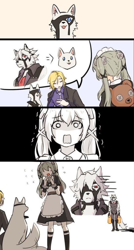 ヒューゴ: 「コリンは残念ですが、リカオンは永遠に子犬のままのようです...」 コリン: 😭 (@dyddkzk_)