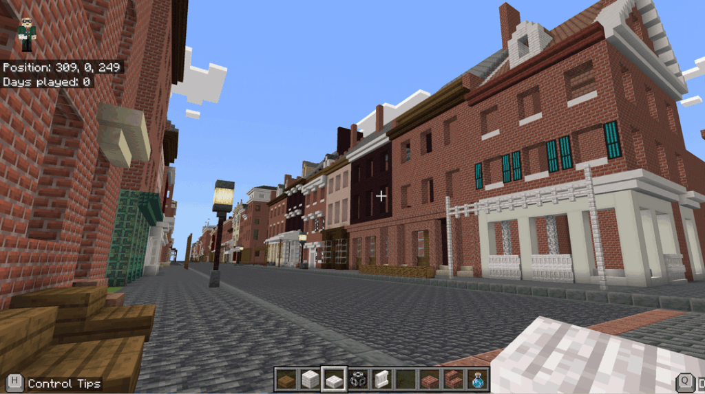 私が建てた南北戦争前のアメリカ風の店先はこんな感じ