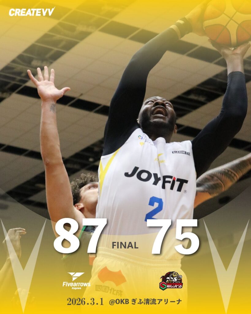 【ゲームレポート】3/1(日) vs岐阜スゥープス GAME2 | 香川ファイブアローズ 【ゲームレポート】3/1(日) vs岐阜スゥープス GAME2 | 香川ファイブアローズ