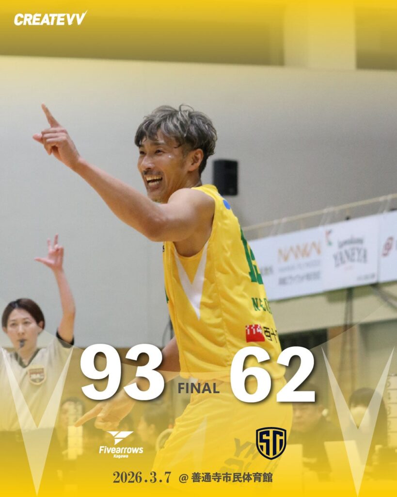 【ゲームレポート】3/7(土) vsしながわシティバスケットボールクラブ GAME1 | 香川ファイブアローズ