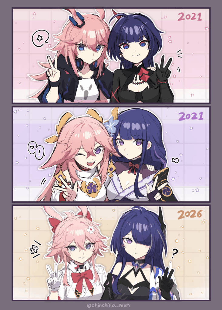 いつもピンクとパープルの2色です(@chinchilla_yeon)