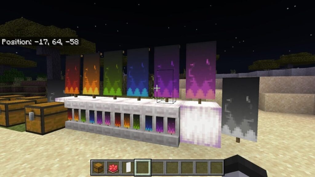 クリエイティブモードでバナーをいじっています:)