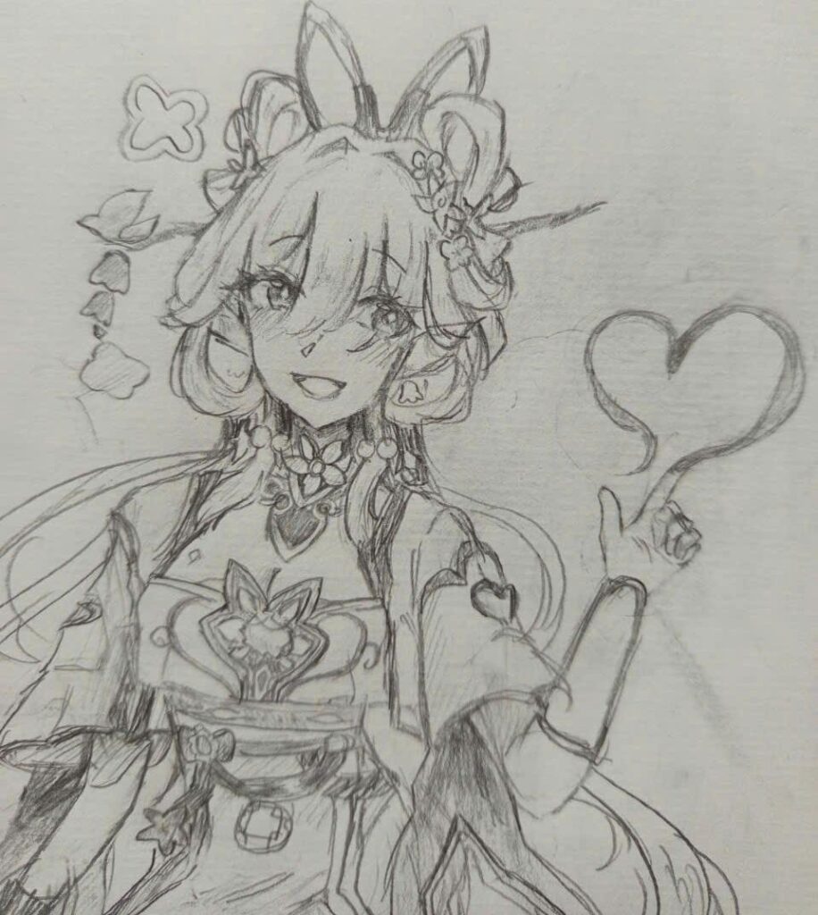 鉛筆画のエリシア