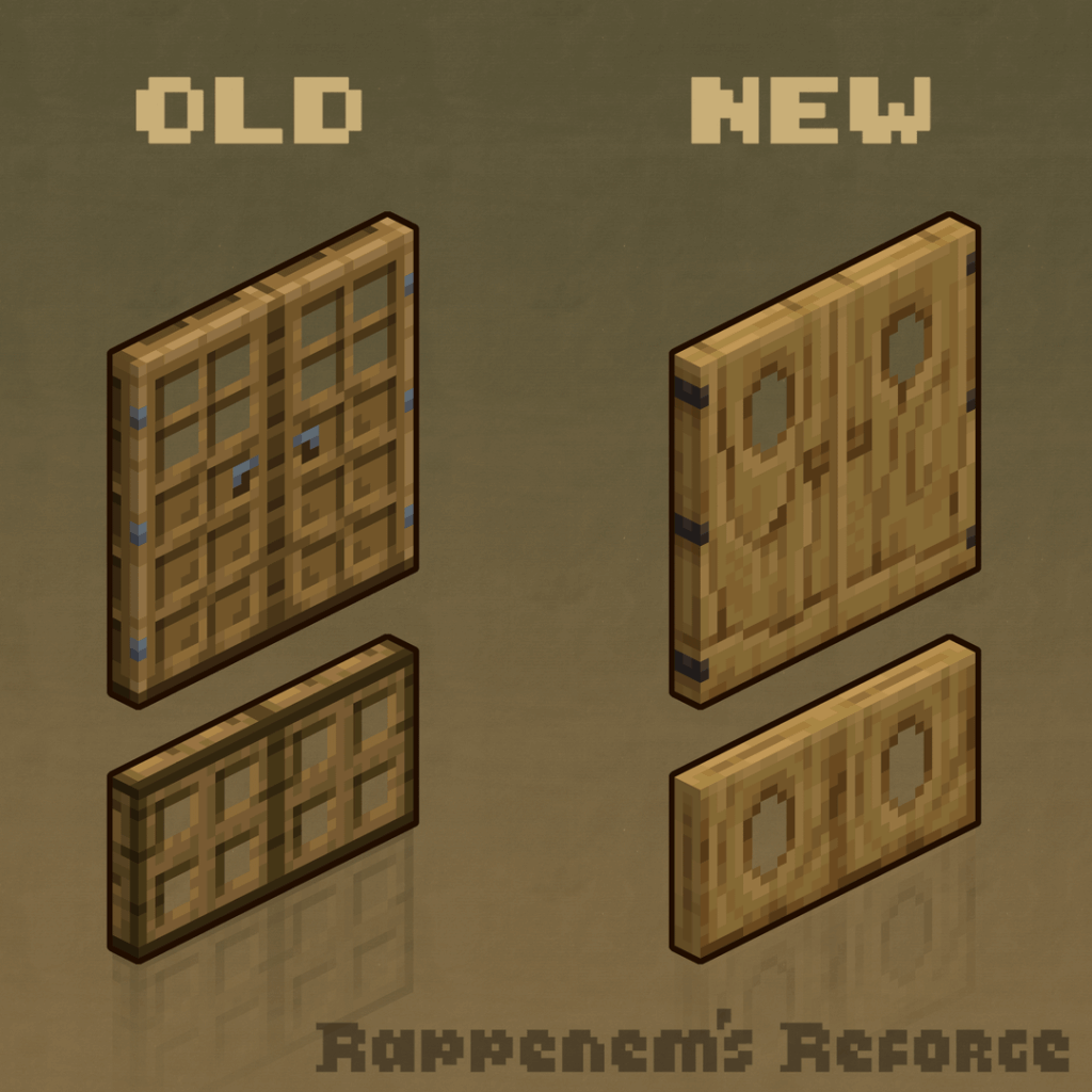 テクスチャ パック用にオーク材のドアを作り直しました。