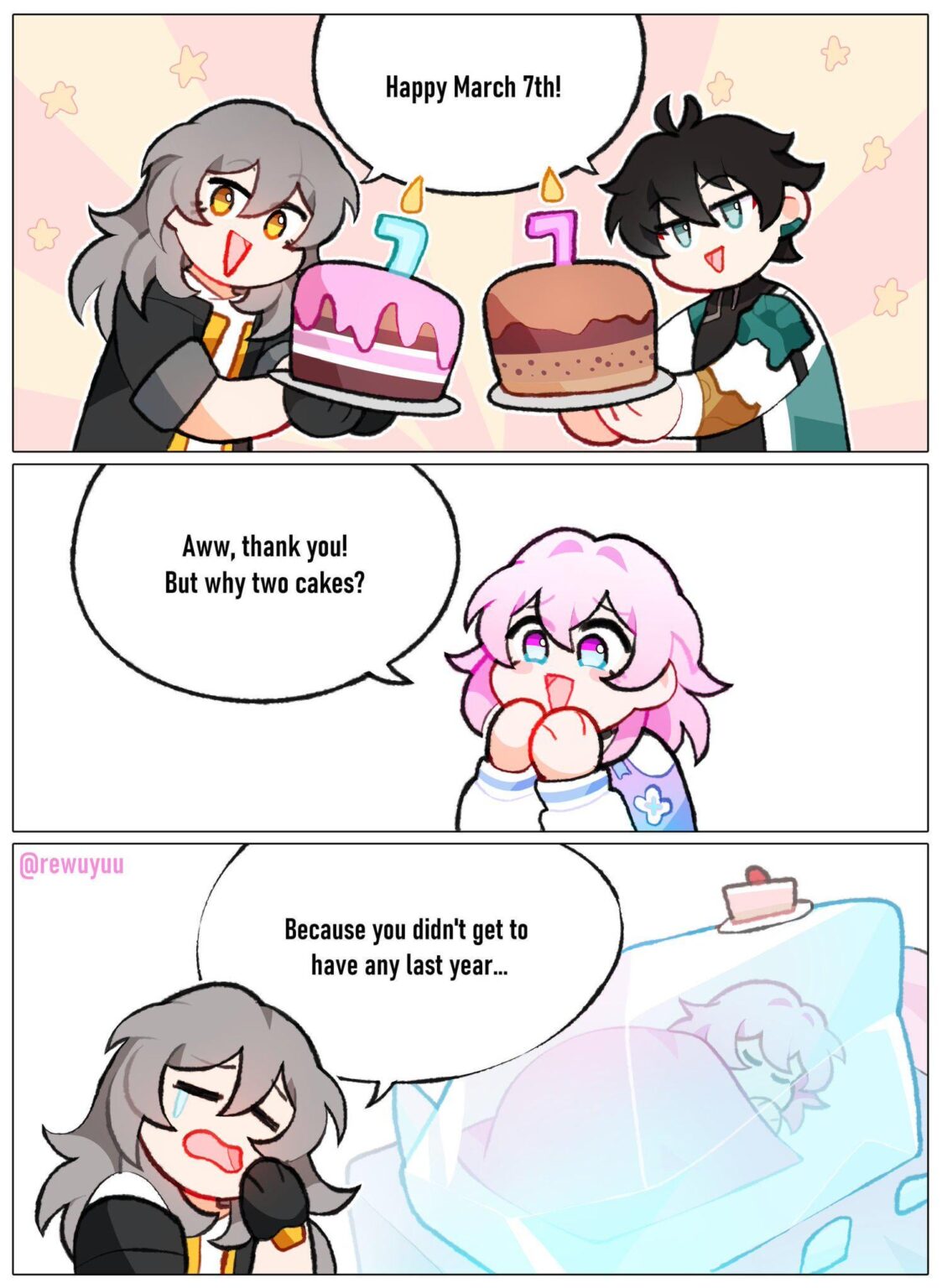 3月7日のバースデーケーキ（@rewuyuu）