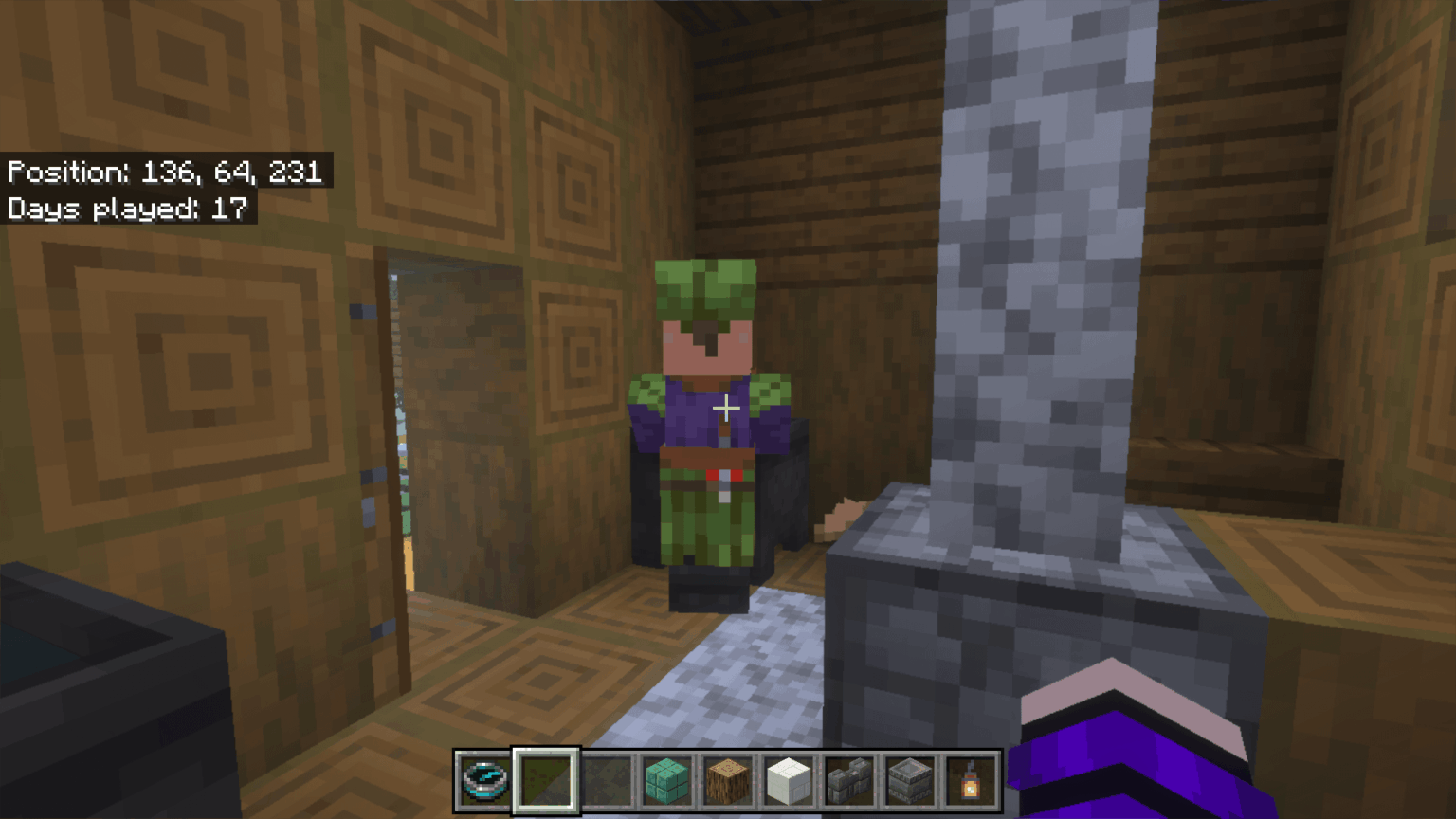 自然にスポーンする沼地の村人。